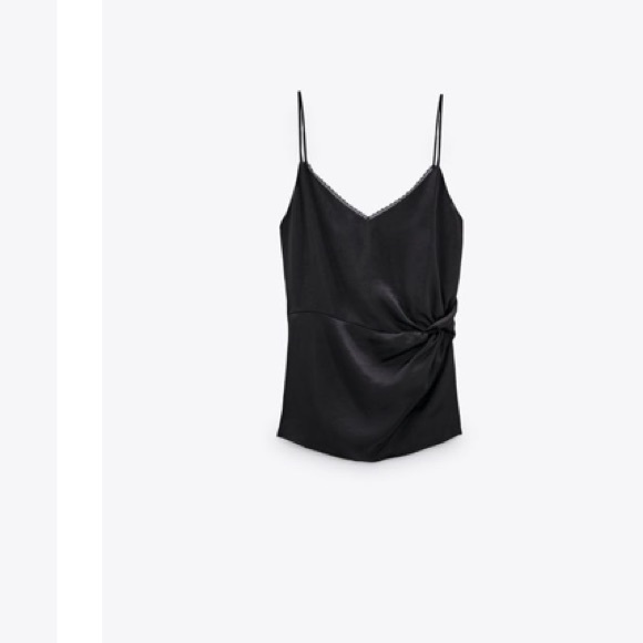Zara black silky tank top - Picture 2 of 2